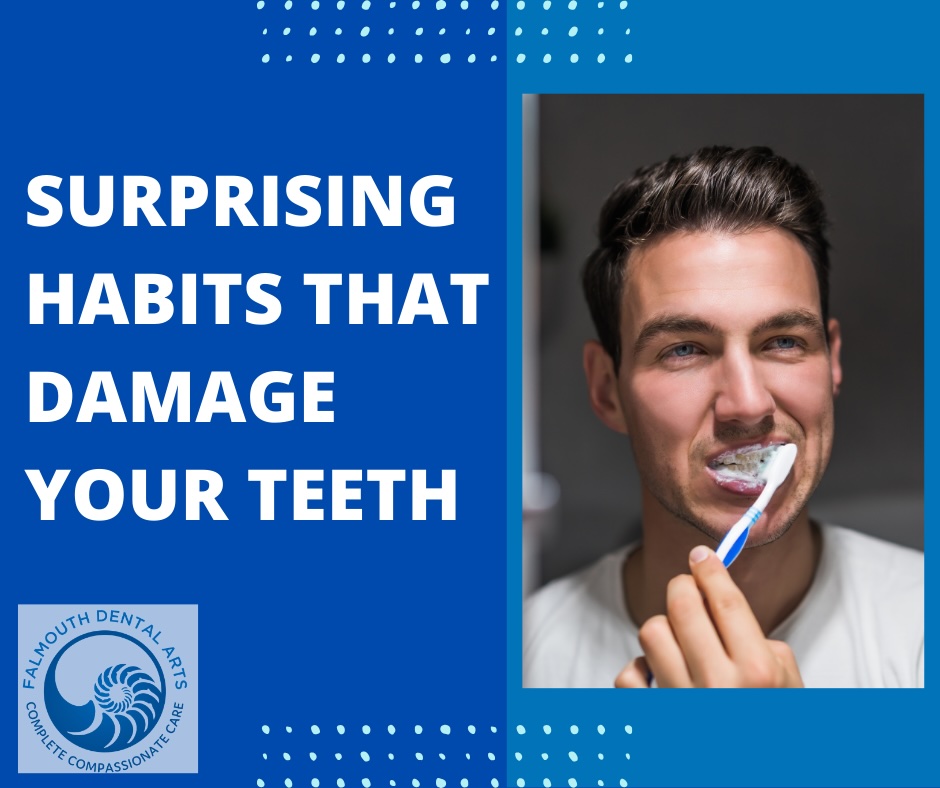 Man brushing his teeth in a grahpic for blog post